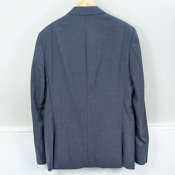 Kenneth Cole New York Sport Coat Blazer Suit Jacket Wool Blue Checked 42L EUC - Picture 11 of 16